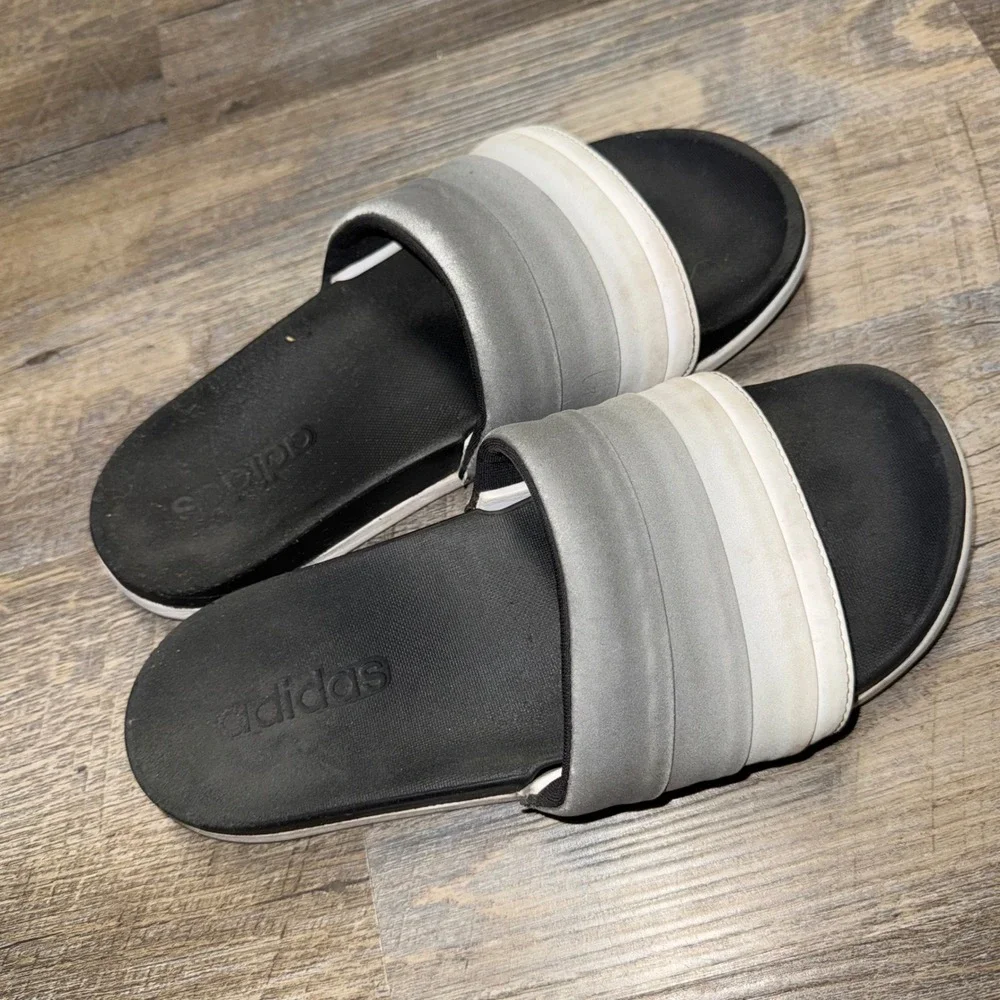Adidas Adilette CF+ Armand Mens 7 Womens 8 Black Gray White Comfort Slides
